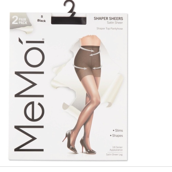 Memoi Other - 2 Pair Women's Satin Sheer Shaper Top Pantyhose NWT